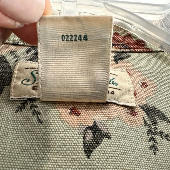 Vintage St. Johns Bay Denim Trucker Jacket Size MP Floral Western Boho Cottage - Picture 5 of 7